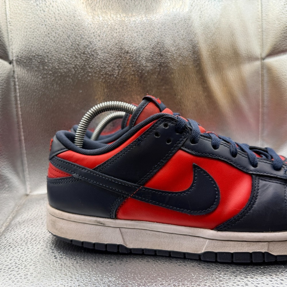 Size 10 Nike Dunk Retro 2024 Low Navy Red Obsidian Mens Sneakers DV0833-601 - Picture 2 of 10